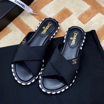 샤넬 크로스 슬리퍼,뮬