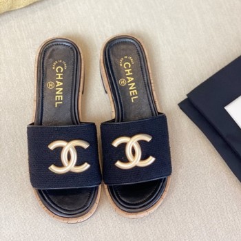 샤넬 트위드 슬리퍼,뮬