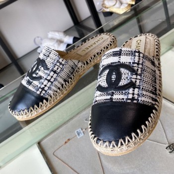 샤넬 트위드 에스파듀 블로퍼,뮬