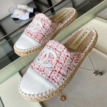 샤넬 트위드 에스파듀 블로퍼,뮬