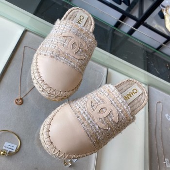 샤넬 트위드 에스파듀 블로퍼,뮬