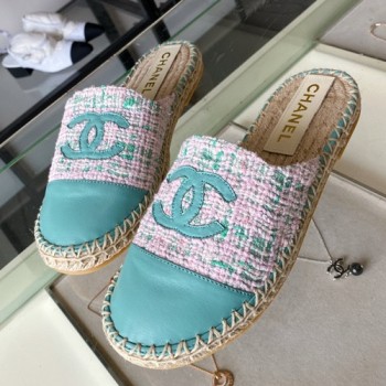 샤넬 트위드 에스파듀 블로퍼,뮬