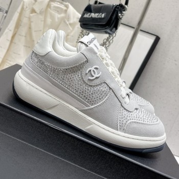 샤넬 패브릭 스웨이드 카프스킨 트레이너 스니커즈