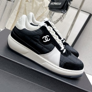 샤넬 패브릭 스웨이드 카프스킨 트레이너 스니커즈