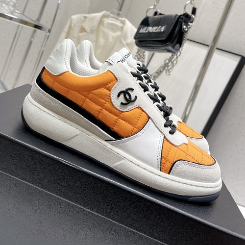 샤넬 패브릭 스웨이드 카프스킨 트레이너 스니커즈