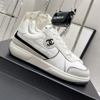 샤넬 패브릭 스웨이드 카프스킨 트레이너 스니커즈