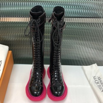 알렉산더 맥퀸 트레드 레이스업 롱부츠