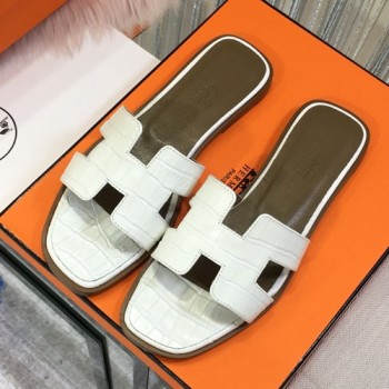 에르메스 오란 슬리퍼(악어패턴)