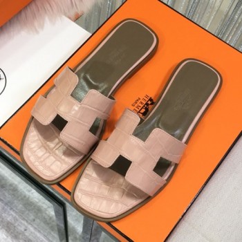 에르메스 오란 슬리퍼(악어패턴)