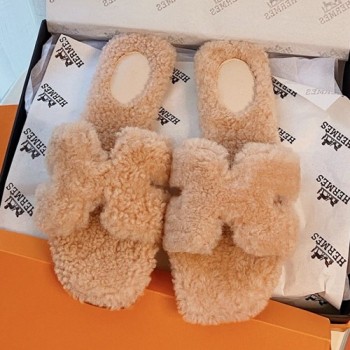 에르메스 오란 양털 슬리퍼