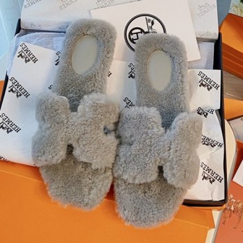 에르메스 오란 양털 슬리퍼