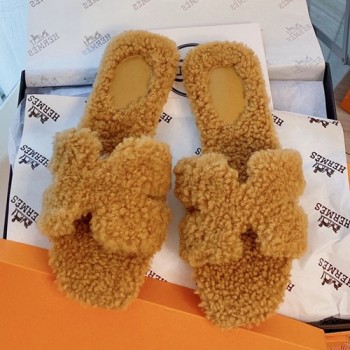 에르메스 오란 양털 슬리퍼