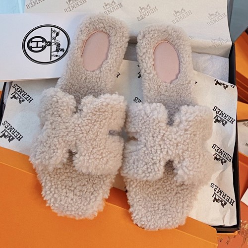 에르메스 오란 양털 슬리퍼