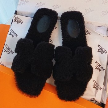 에르메스 오란 양털 슬리퍼