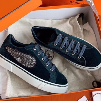 에르메스 윙패치 벨벳 스니커즈