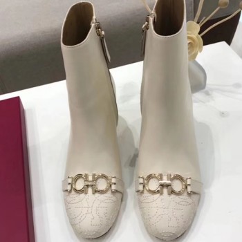 페라가모 간치니 로고 앵클부츠