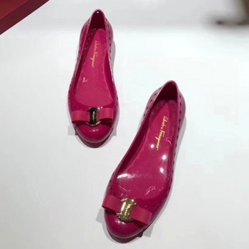 페라가모 리본 젤리슈즈