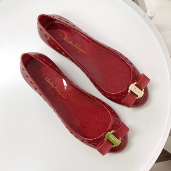 페라가모 리본 젤리슈즈