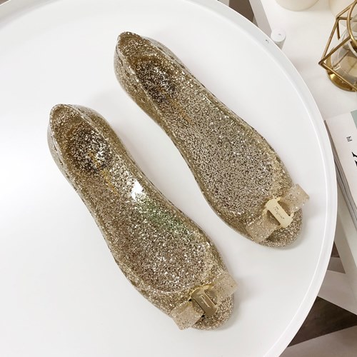 페라가모 리본 젤리슈즈