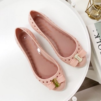 페라가모 리본 젤리슈즈