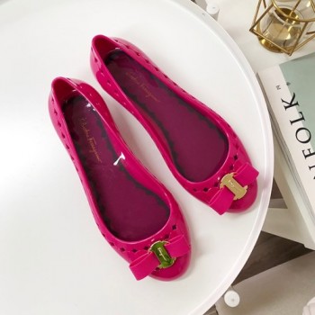 페라가모 리본 젤리슈즈