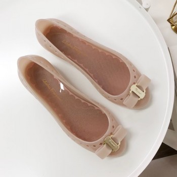 페라가모 리본 젤리슈즈