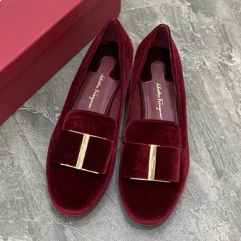 페라가모 바라 플랫슈즈 벨벳