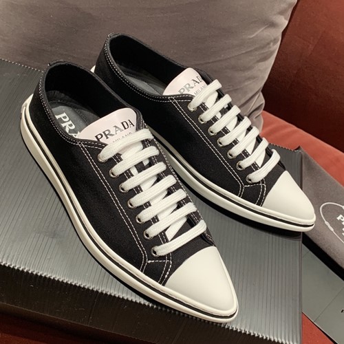 프라다 코튼 개버딘 스니커즈