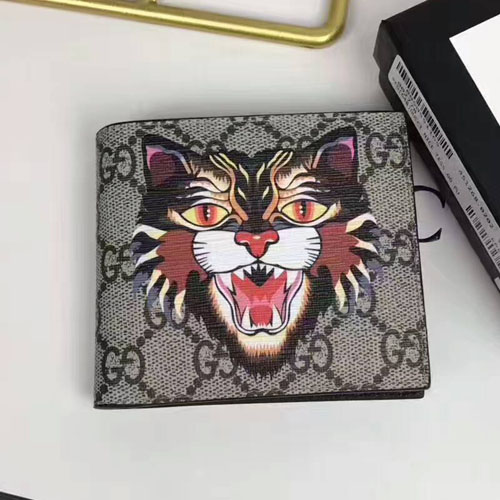 구찌 451268 GG수프림 고양이 반지갑