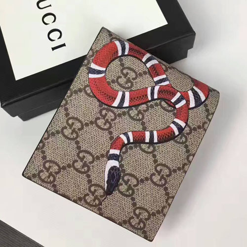 구찌 451268 GG수프림 스네이크 반지갑