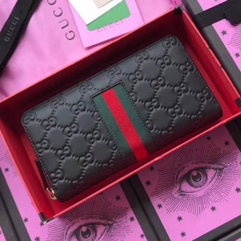 구찌 GG 수프림 지퍼 장지갑